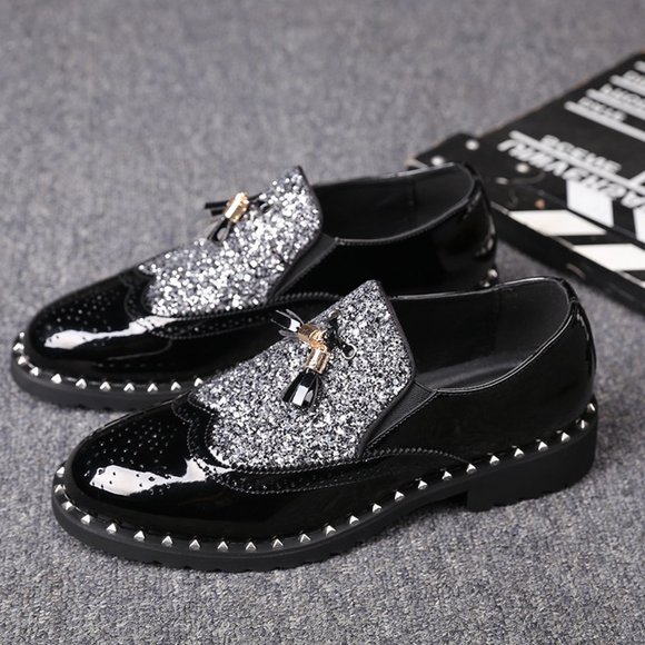 men\'s casual nightclub banquet wear patent leather main image 3